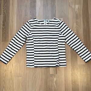 Black and White Striped Long Sleeve Top